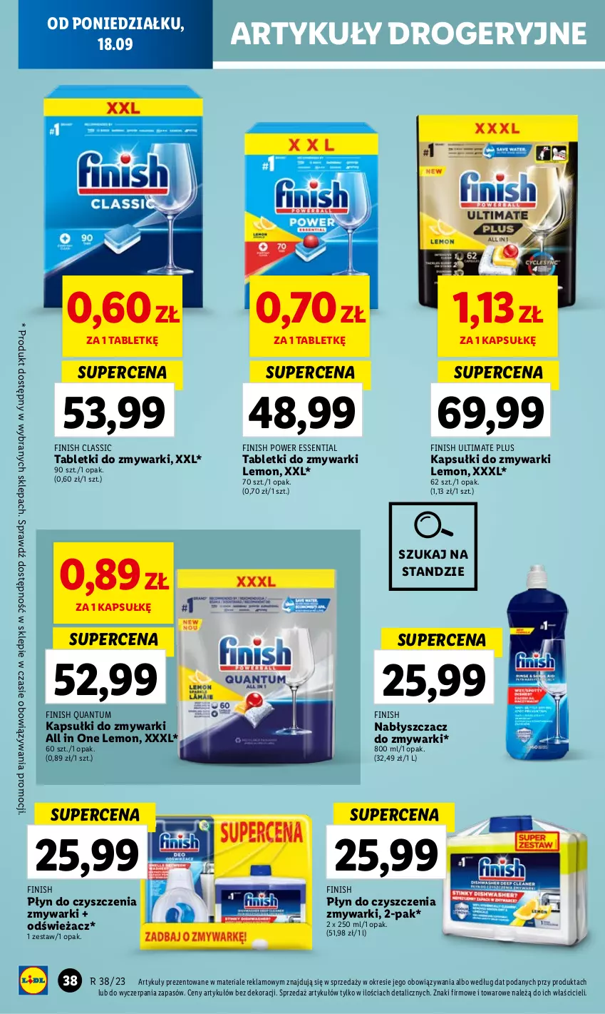 Gazetka promocyjna Lidl - GAZETKA - ważna 18.09 do 20.09.2023 - strona 48 - produkty: Finish, Tablet, Tabletki do zmywarki, Zmywarki