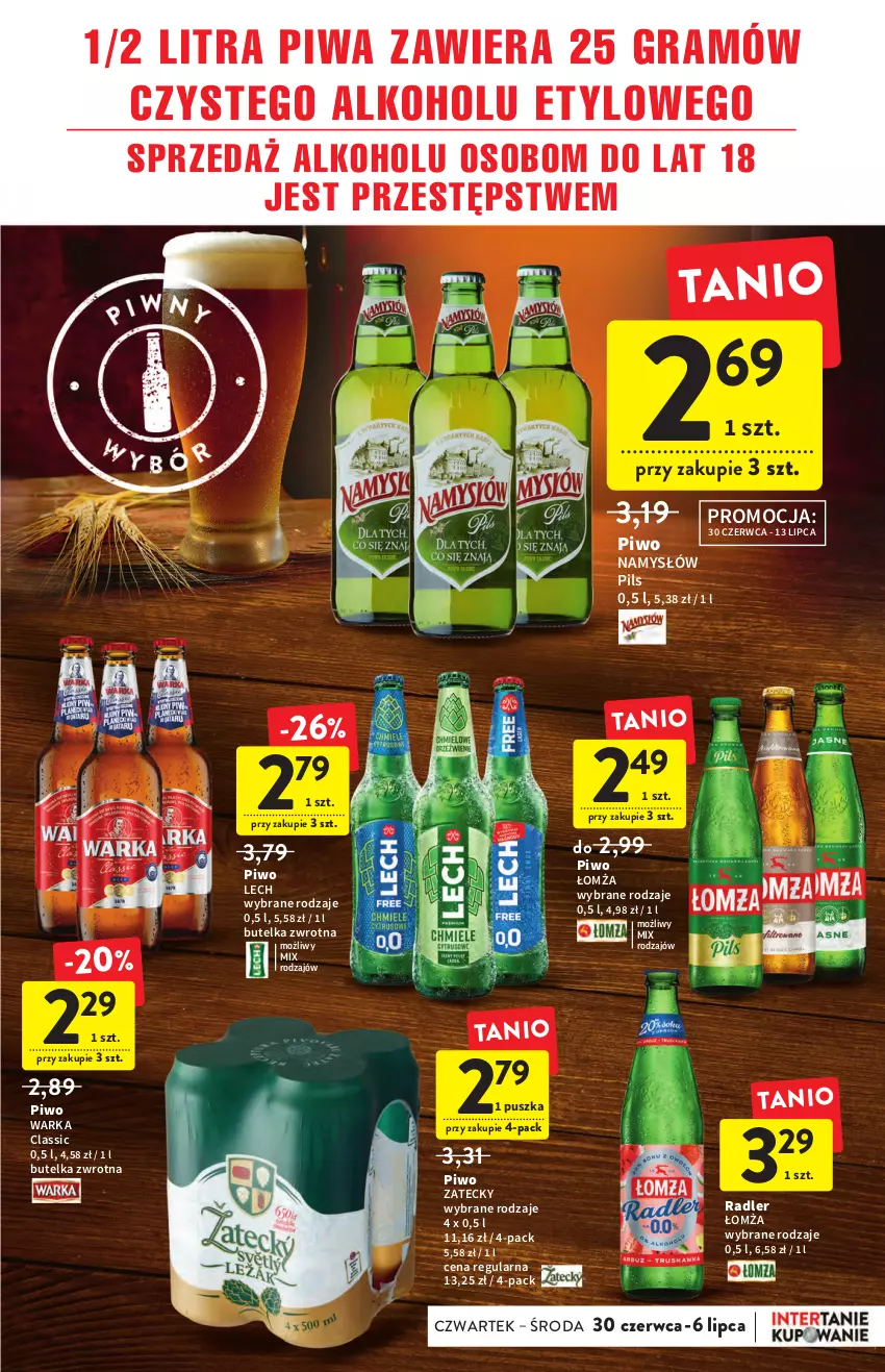 Gazetka promocyjna Intermarche - ważna 30.06 do 06.07.2022 - strona 31 - produkty: Gra, Namysłów, Piwa, Piwo, Radler, Warka