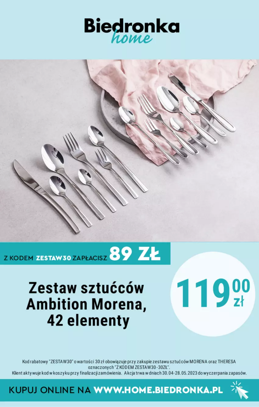 Gazetka promocyjna Biedronka - Biedronka Home - ważna 14.05 do 27.05.2023 - strona 12 - produkty: Ambition, Kosz, Zestaw sztućców