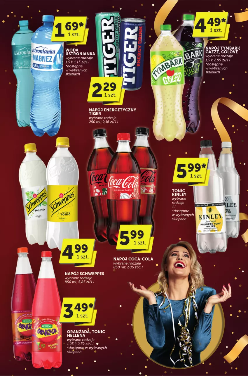 Gazetka promocyjna ABC - ważna 28.12.2024 do 07.01.2025 - strona 21 - produkty: Coca-Cola, Hellena, Napój, Napój energetyczny, Premiere, Schweppes, Tiger, Woda