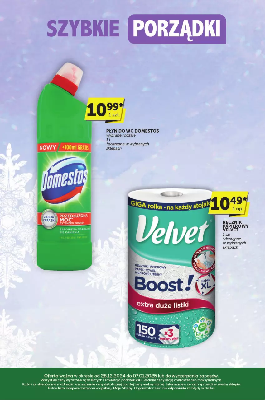 Gazetka promocyjna ABC - ważna 28.12.2024 do 07.01.2025 - strona 24 - produkty: Domestos, Papier, Płyn do wc, Por, Ręcznik, Velvet