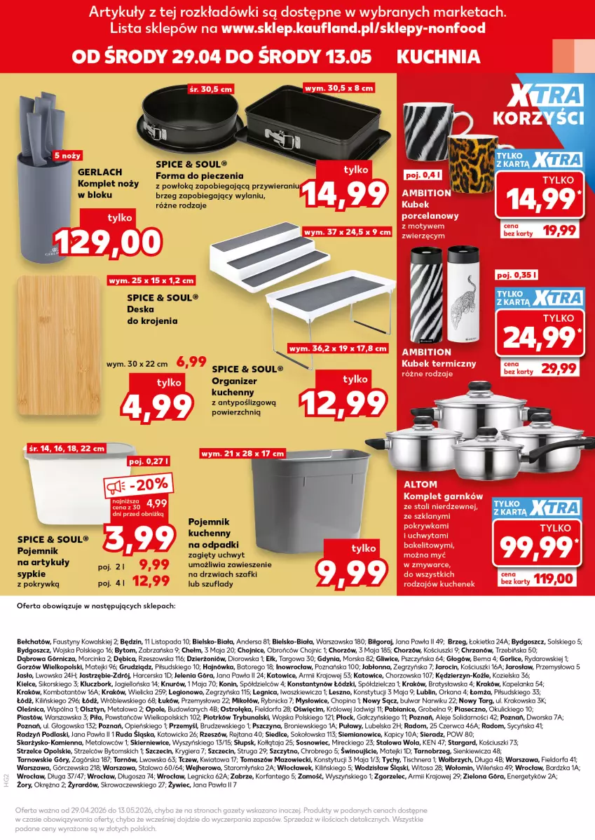 Gazetka promocyjna Kaufland - Kaufland - ważna 29.04 do 13.05.2026 - strona 17 - produkty: BIC, Chrzan, Deska do krojenia, Dior, Drzwi, Fa, Forma do pieczenia, Inka, Noż, Organizer, Orka, Piast, Piec, Podlaski, Pojemnik, Sok, Sos, Top, Wino