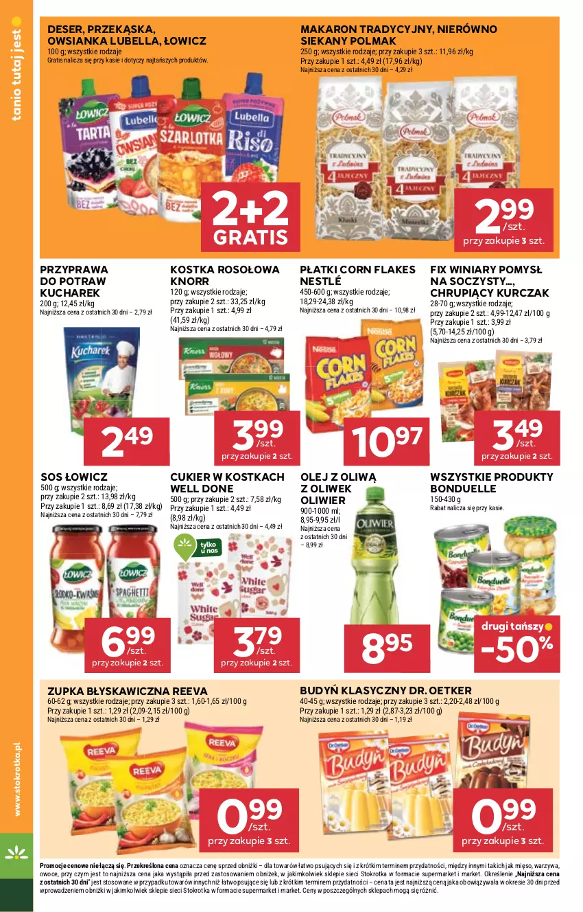 Gazetka promocyjna Stokrotka - Market - ważna 04.09 do 10.09.2025 - strona 14 - produkty: Bell, Bella, Bonduelle, Budyń, Corn flakes, Cukier, Deser, Dr. Oetker, Gra, Knorr, Kucharek, Kurczak, Lubella, Makaron, Mięso, Nestlé, Olej, Olma, Owoce, Owsianka, Przyprawa do potraw, Ser, Sos, Warzywa, Winiary