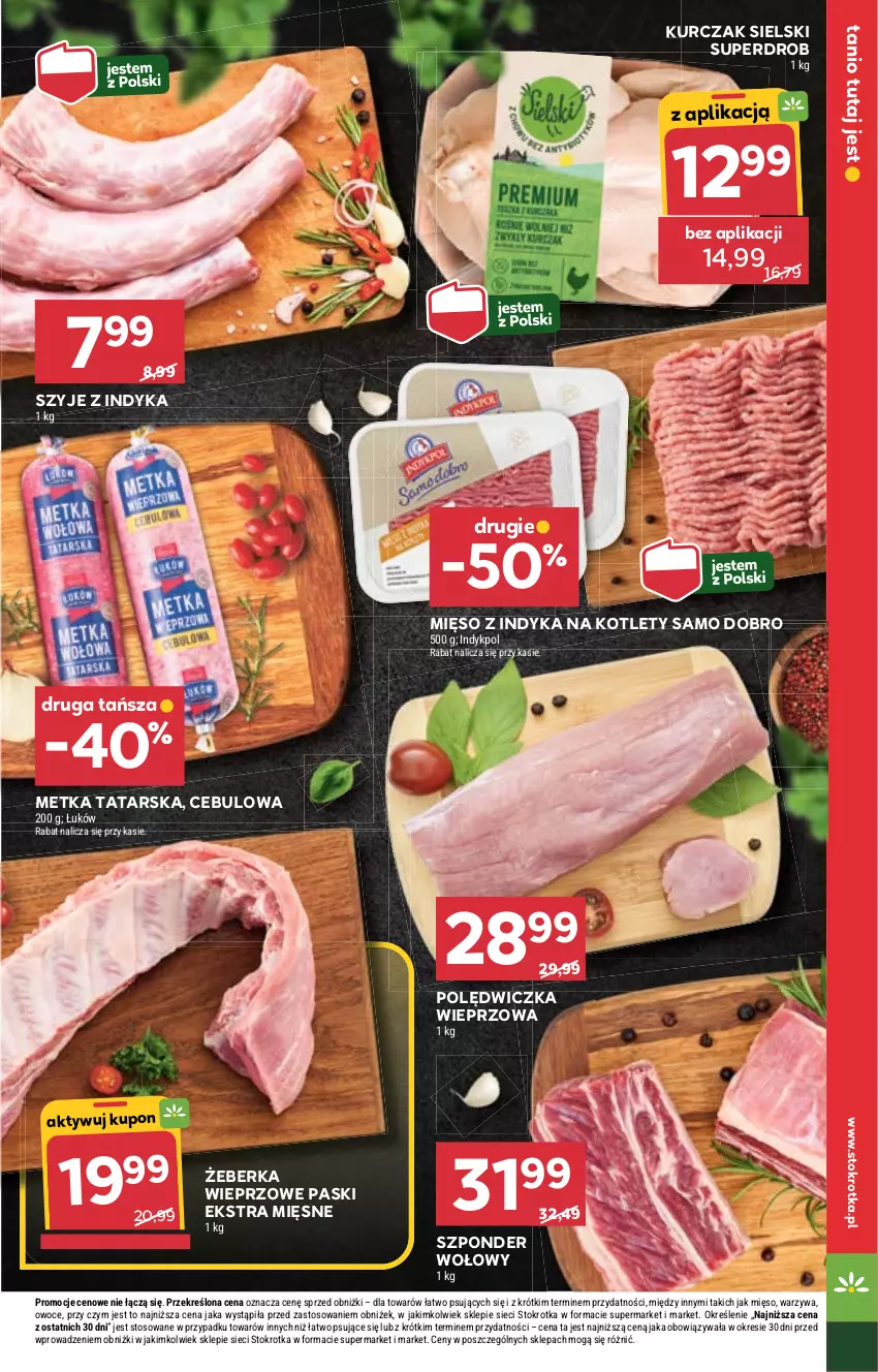Gazetka promocyjna Stokrotka - Market - ważna 04.09 do 10.09.2025 - strona 7 - produkty: Kotlet, Kurczak, Metka tatarska, Mięso, Mięso z indyka, Owoce, Polędwiczka wieprzowa, Szponder wołowy, Warzywa