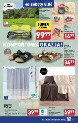 Gazetka promocyjna Aldi - Artykuły przemysłowe i tekstylia - Gazetka - ważna od 08.06 do 08.06.2024 - strona 9 - produkty: Klapki, Teleskop, Top, Por, Koc, Stojak, Walizka, Tran, Wełna, Ręcznik, Sport, Fa