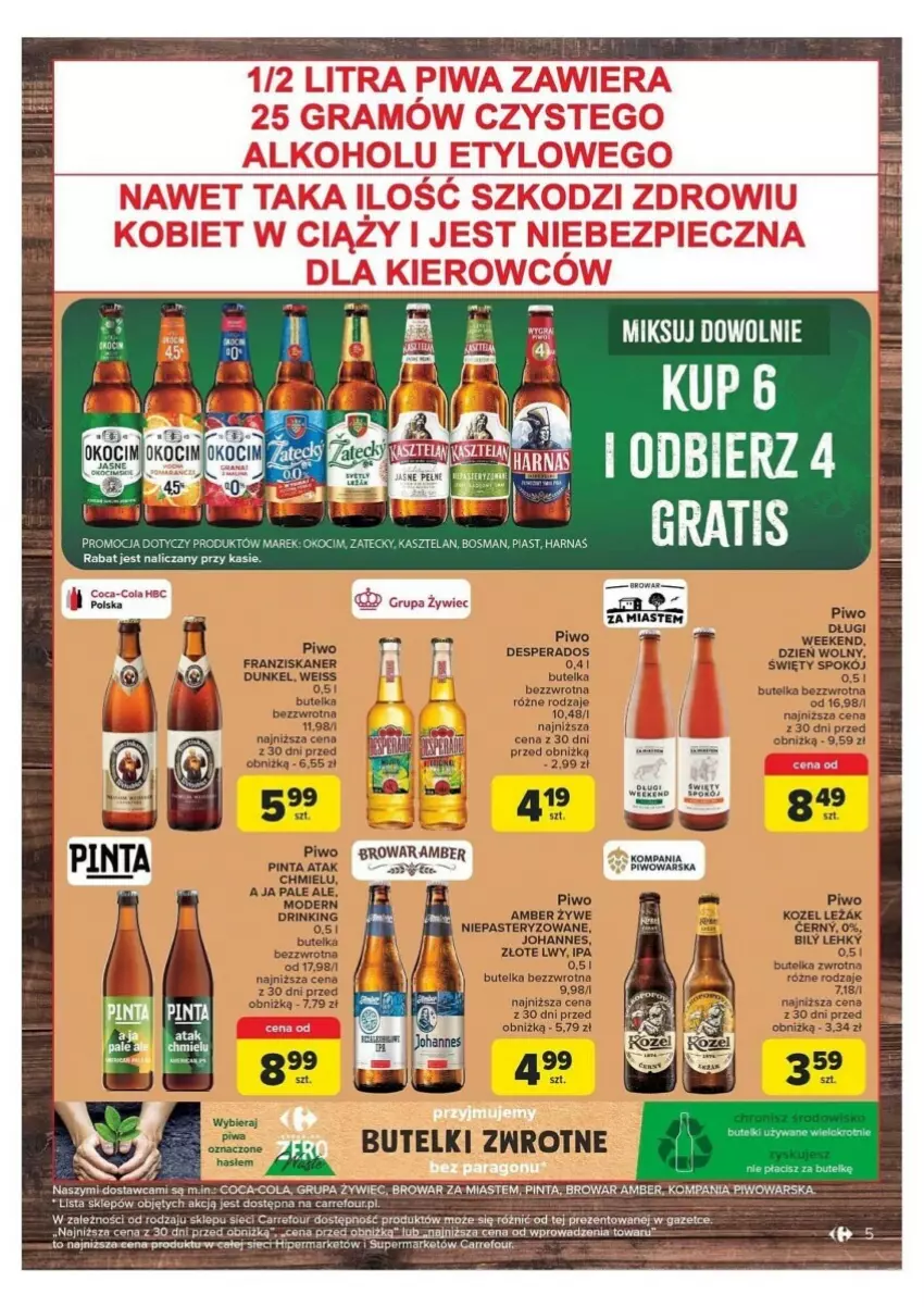 Gazetka promocyjna Carrefour - ważna 13.08 do 17.08.2024 - strona 5 - produkty: Fa, Gra, Harnaś, Kasztelan, Koc, Okocim, Piast, Piec, Piwa, Piwo