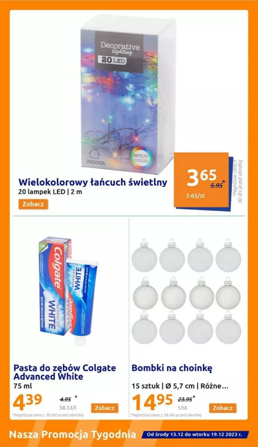 Gazetka promocyjna Action - ważna 13.12 do 19.12.2023 - strona 18 - produkty: Bombki, Colgate, LG, Pasta do zębów