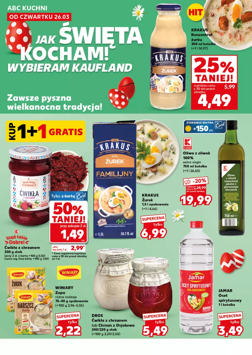 Gazetka promocyjna Kaufland - Mocny Start - ważna 30.03 do 31.03.2026 - strona 14 - produkty: Chrzan, Gin, Kosz, Krakus, Ocet, Oliwa, Oliwa z oliwek, Winiary, Zupa