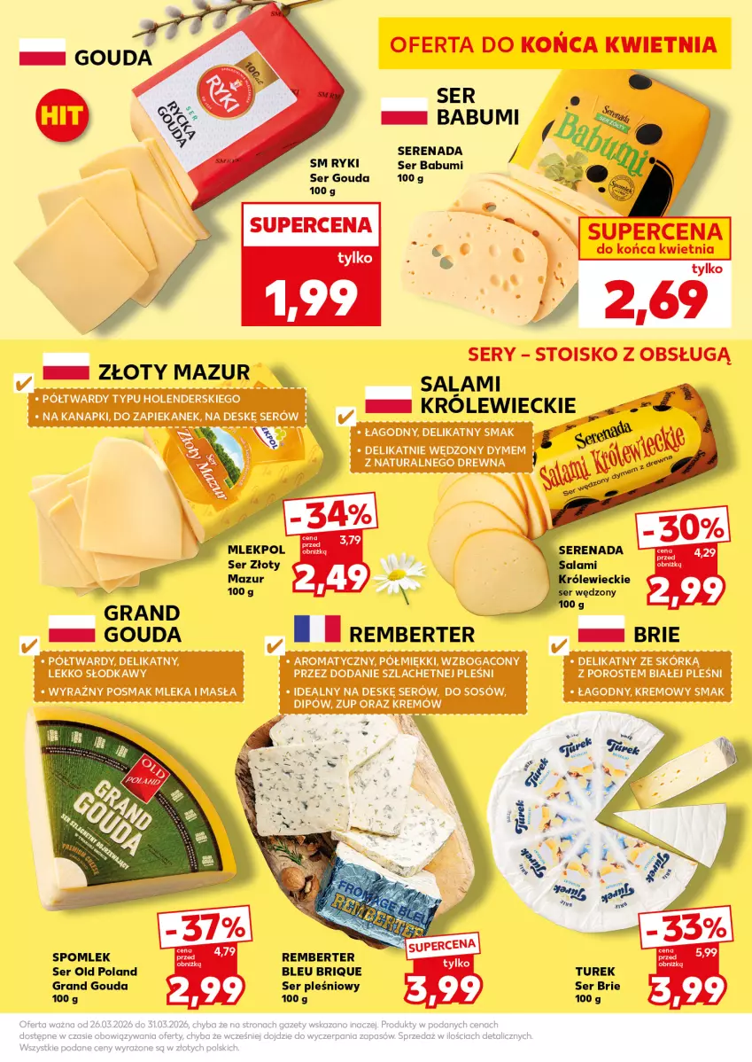 Gazetka promocyjna Kaufland - Mocny Start - ważna 30.03 do 31.03.2026 - strona 23 - produkty: Brie, Gouda, Gra, Por, Salami, Ser, Ser pleśniowy, Sos
