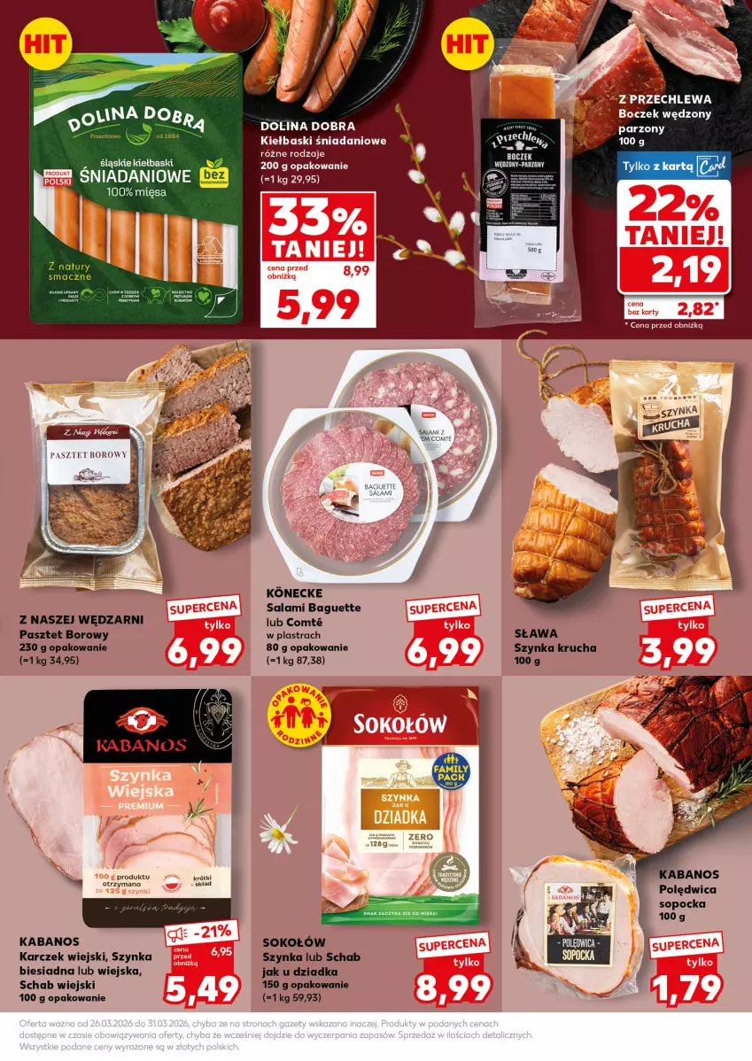 Gazetka promocyjna Kaufland - Mocny Start - ważna 30.03 do 31.03.2026 - strona 25 - produkty: Boczek, Danio, Fa, Kabanos, Pasztet, Polędwica, Salami, Sok, Sokołów, Szynka