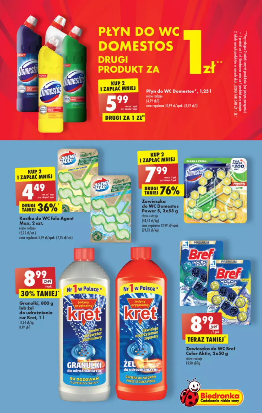 Gazetka promocyjna Biedronka - W tym tygodniu PN - ważna 21.03 do 26.03.2022 - strona 59 - produkty: Bref, Domestos, Fa, Gra, Kostka do wc, Kret, Płyn do wc, Saga, Tera