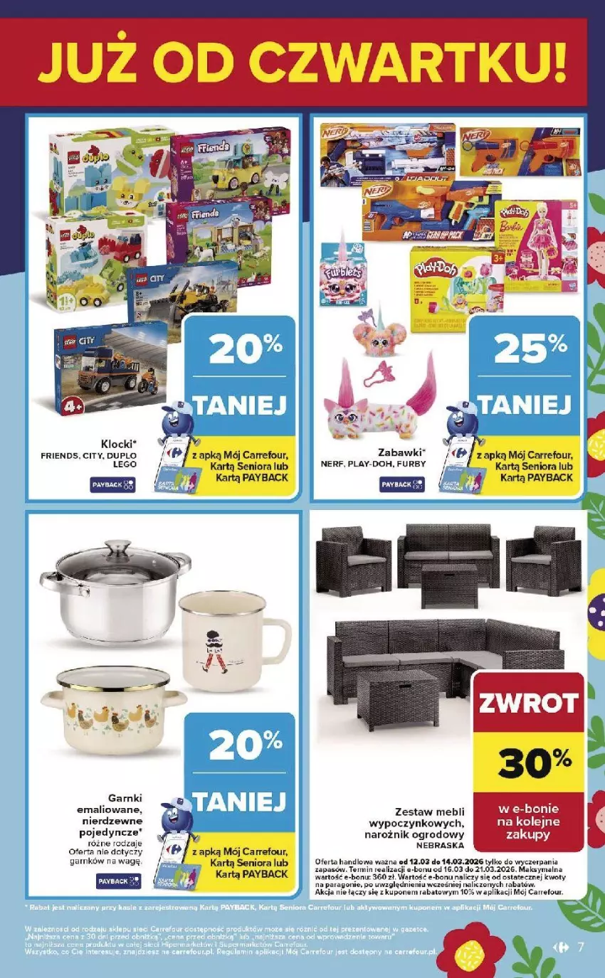 Gazetka promocyjna Carrefour - Gazetka Weekend okazji już od czwartku! - ważna 12.03 do 14.03.2026 - strona 7 - produkty: Klocki, LEGO, Narożnik, Nerf, Olej, Play-Doh