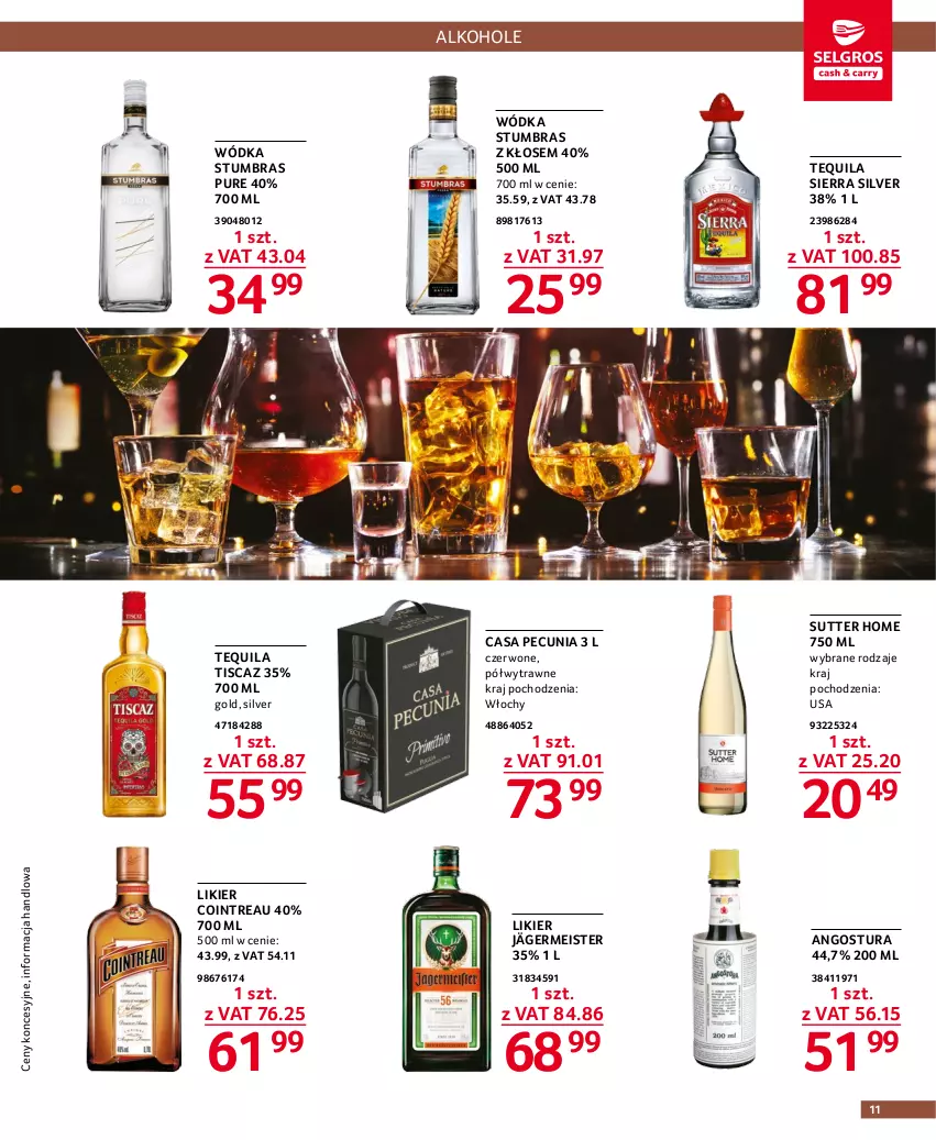 Gazetka promocyjna Selgros - Oferta gastronomiczna - ważna 05.01 do 18.01.2023 - strona 11 - produkty: Alkohole, Likier, Pur, Tequila, Wódka