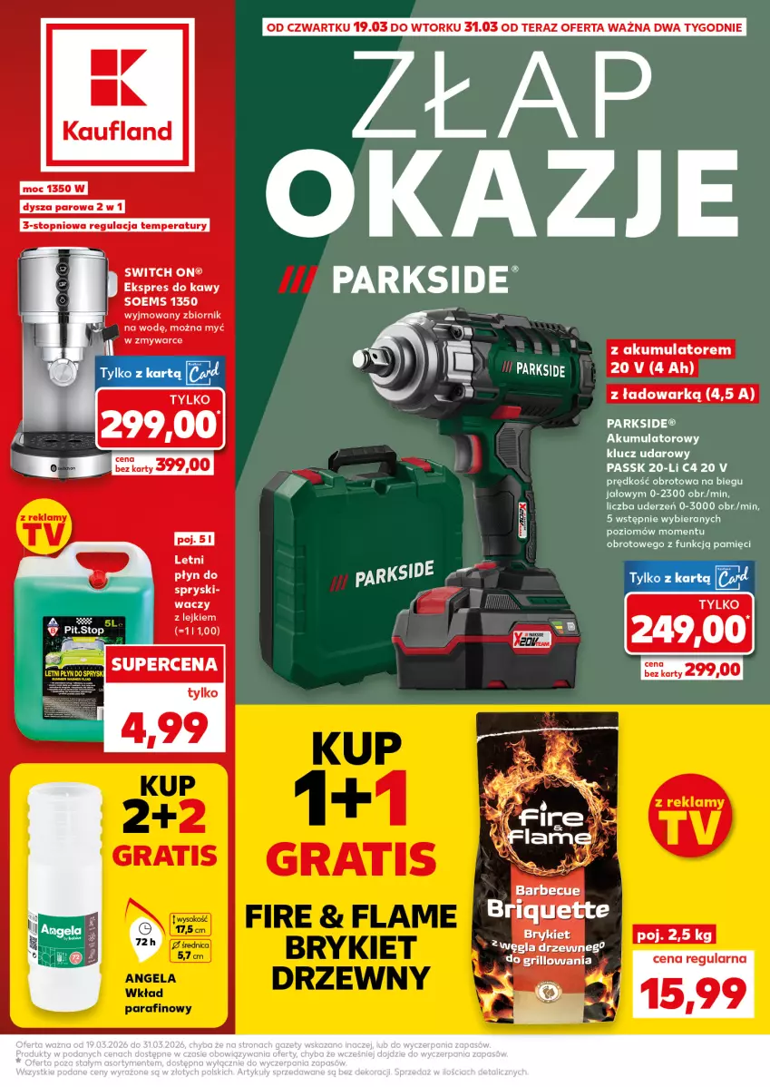 Gazetka promocyjna Kaufland - Kaufland - ważna 19.03 do 31.03.2026 - strona 1 - produkty: Akumulator, Grill, Parkside, Ser, Tera