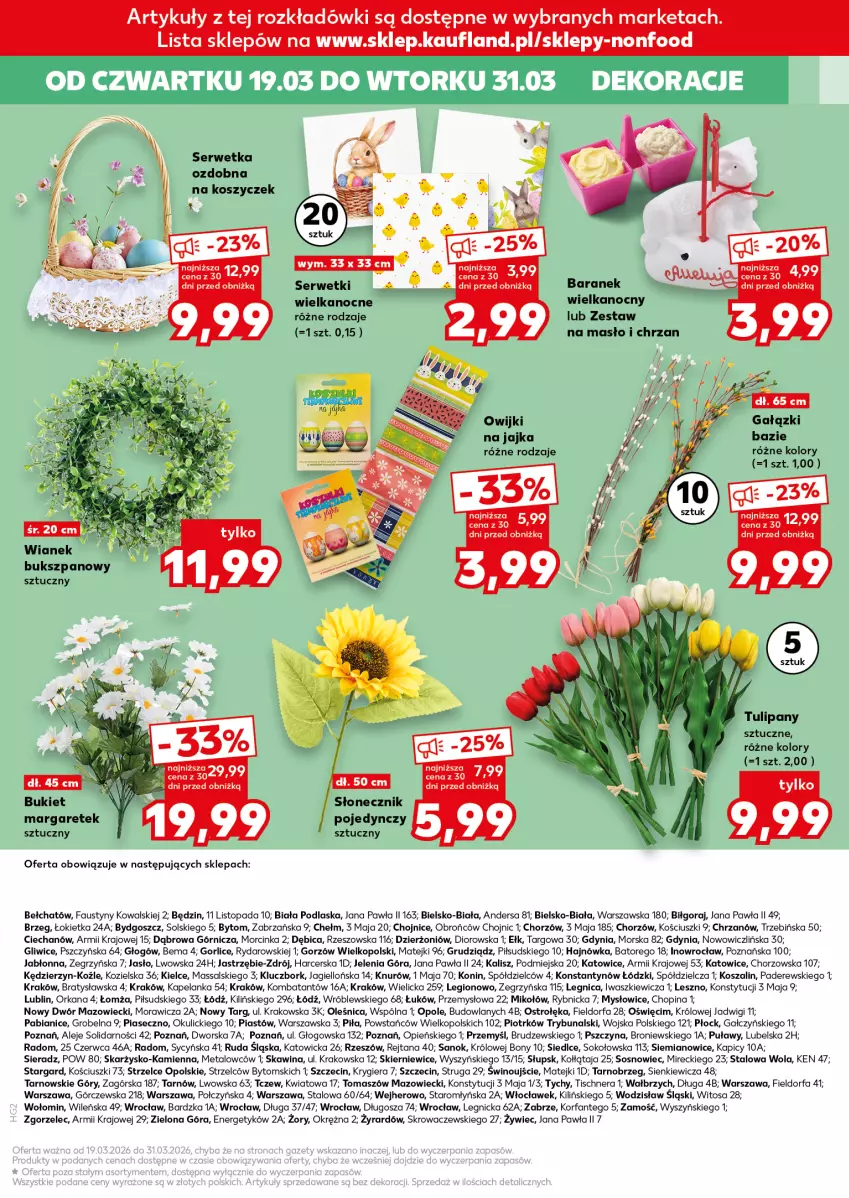 Gazetka promocyjna Kaufland - Kaufland - ważna 19.03 do 31.03.2026 - strona 15 - produkty: BIC, Bukiet, Chrzan, Dior, Fa, Inka, Kosz, Masło, Orka, Owijki, Piast, Ser, Serwetki, Sok, Sos, Szal, Top, Tulipan, Wino