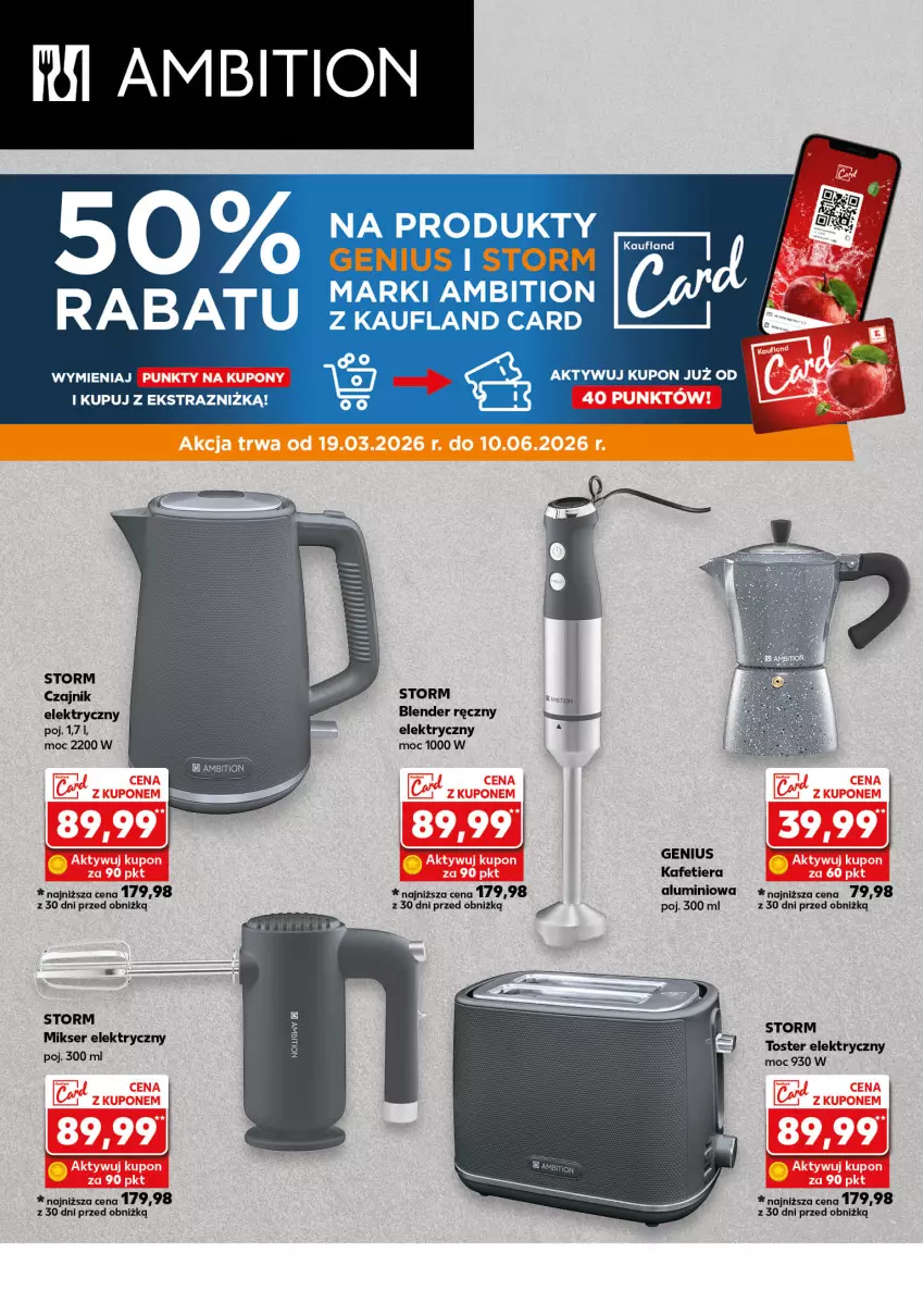 Gazetka promocyjna Kaufland - Kaufland - ważna 19.03 do 31.03.2026 - strona 6 - produkty: Ambition, Blender, Blender ręczny, Czajnik, Ser, Toster