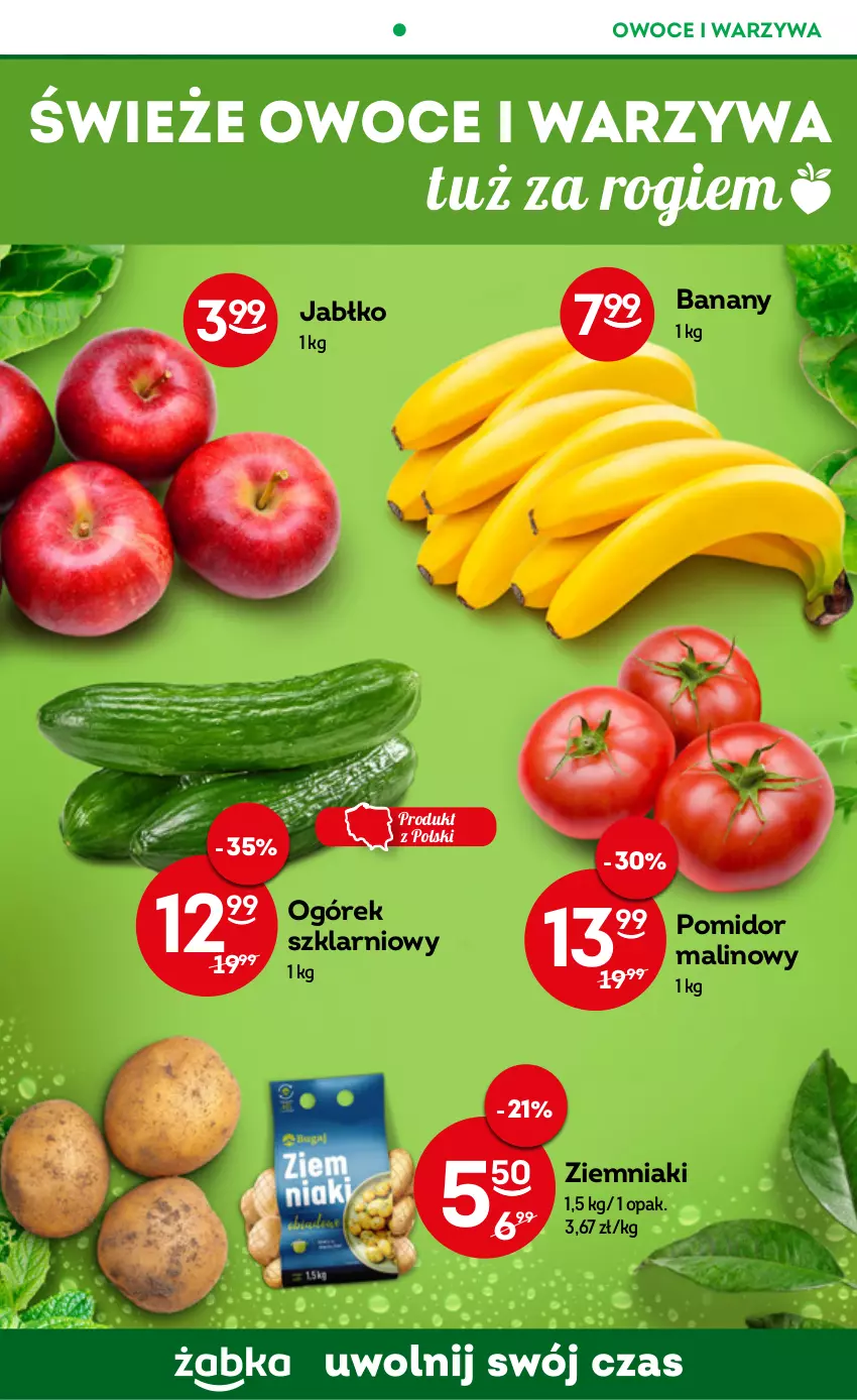 Gazetka promocyjna Żabka - ważna 29.03 do 11.04.2023 - strona 48 - produkty: Banany, Ogórek, Owoce, Pomidor malinowy, Warzywa, Ziemniaki