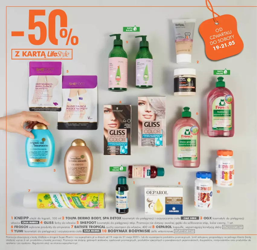 Gazetka promocyjna Super Pharm - Gazetka - ważna 19.05 do 25.05.2022 - strona 2 - produkty: Batiste, Body, Bodymax, Fa, Frosch, Kneipp, Kosmetyki do pielęgnacji, Olej, Ser, Suchy szampon, Suplement diety, Szampon, Tołpa, Tropical