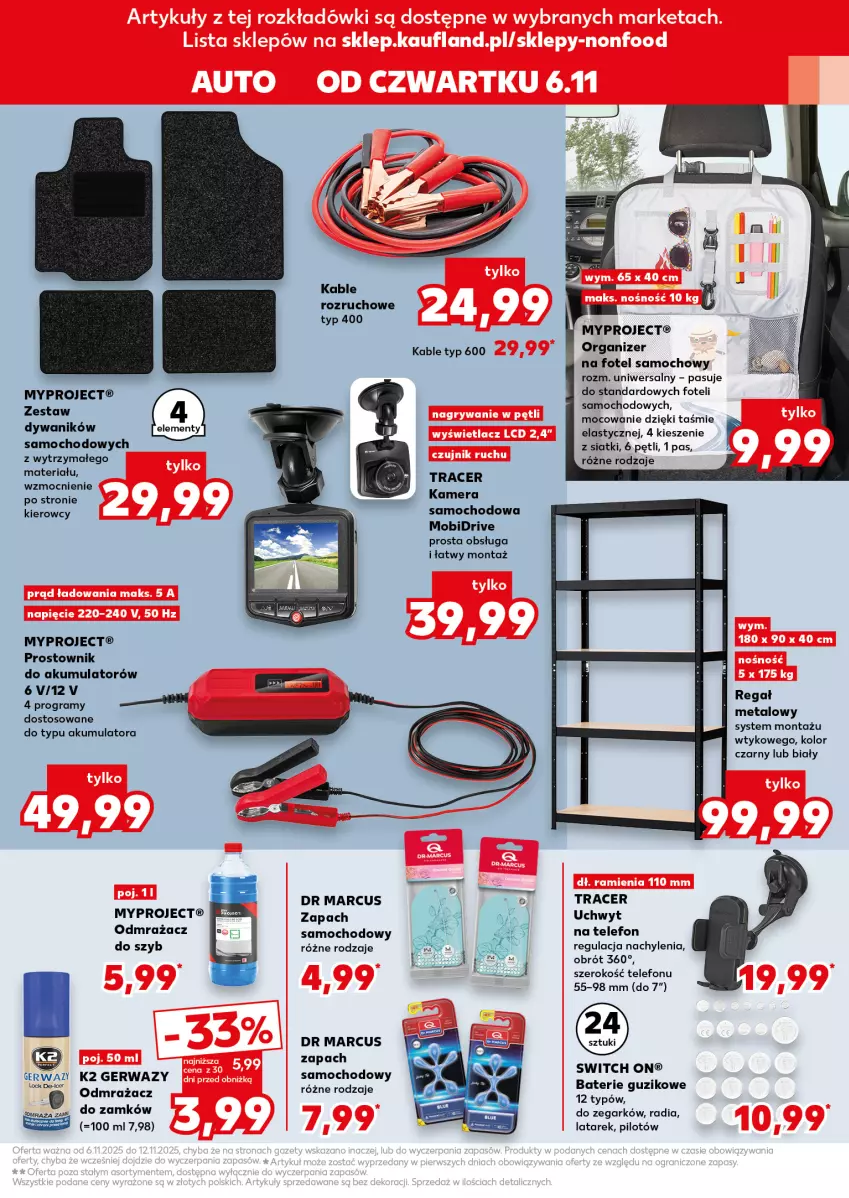 Gazetka promocyjna Kaufland - Kaufland - ważna 06.11 do 12.11.2025 - strona 11 - produkty: Acer, Akumulator, Dywan, Dywanik, Fotel, Gra, K2, Kamera, Organizer, Prostownik, Regał, Telefon, Zegar
