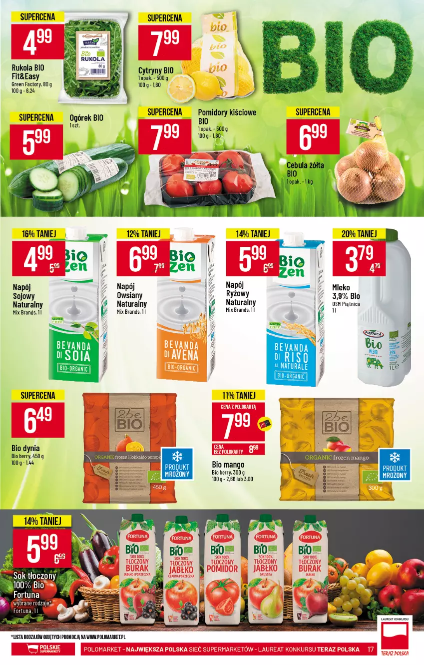 Gazetka promocyjna PoloMarket - Gazetka promocyjna  r - ważna 14.04 do 20.04.2021 - strona 17 - produkty: Fa, Fortuna, Mleko, Napój, Ogórek, Piątnica, Pomidory, Rukola, Ryż