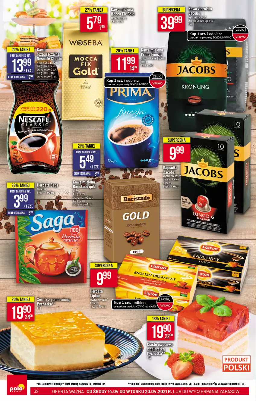 Gazetka promocyjna PoloMarket - Gazetka promocyjna  r - ważna 14.04 do 20.04.2021 - strona 32 - produkty: Fa, Jacobs, Kawa, Kawa mielona, Saga, Woseba