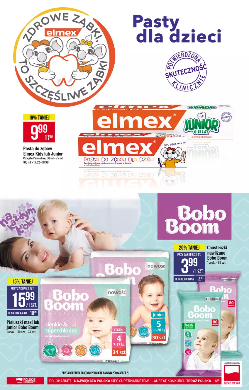 Gazetka promocyjna PoloMarket - Gazetka promocyjna  r - ważna 14.04 do 20.04.2021 - strona 45 - produkty: Chusteczki, Colgate, Dzieci, Elmex, Fa, LG, Miecz, Palmolive, Pasta do zębów