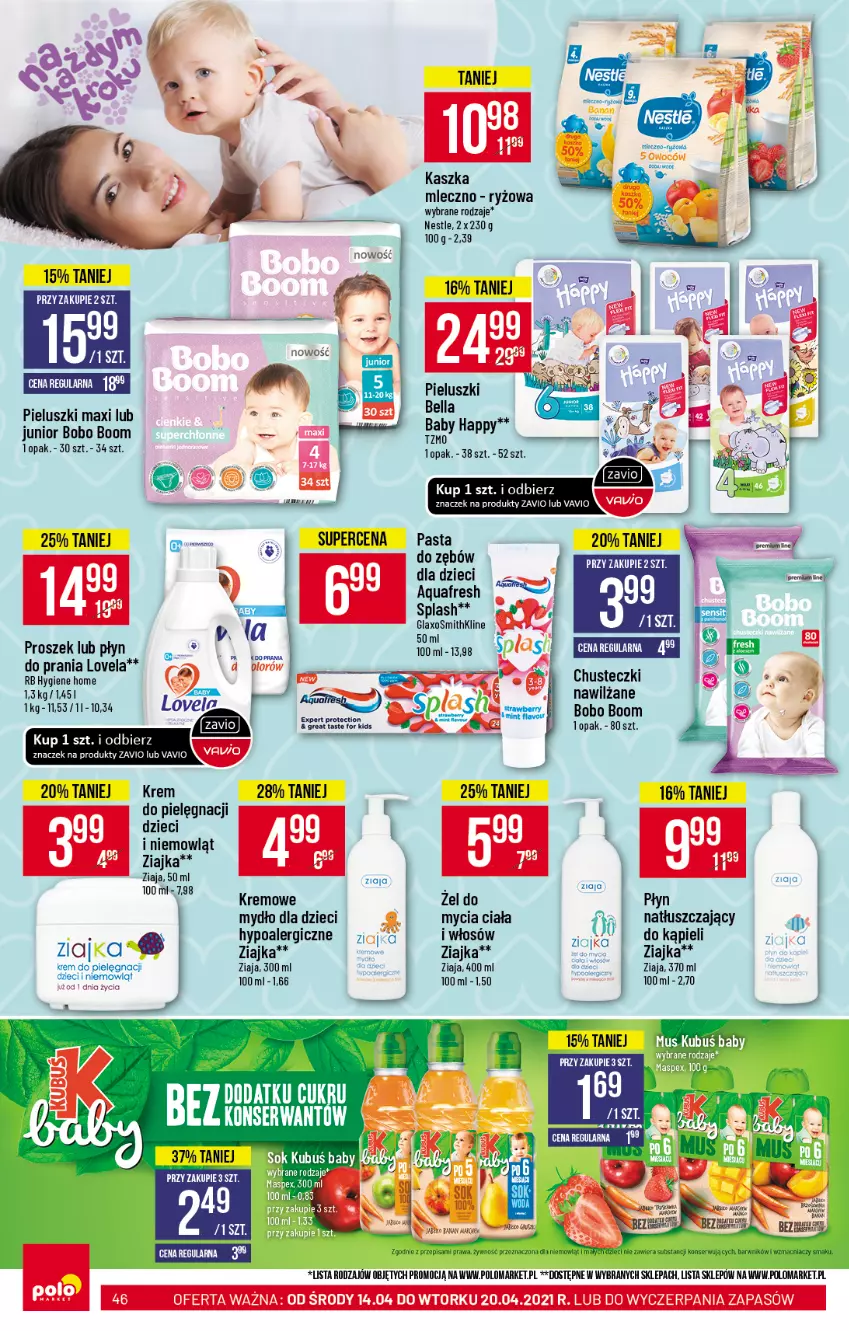 Gazetka promocyjna PoloMarket - Gazetka promocyjna  r - ważna 14.04 do 20.04.2021 - strona 46 - produkty: Aquafresh, Bell, Bella, Dzieci, Lovela, Mydło, Ryż, Ser, Sok, Ziaja, Ziajka