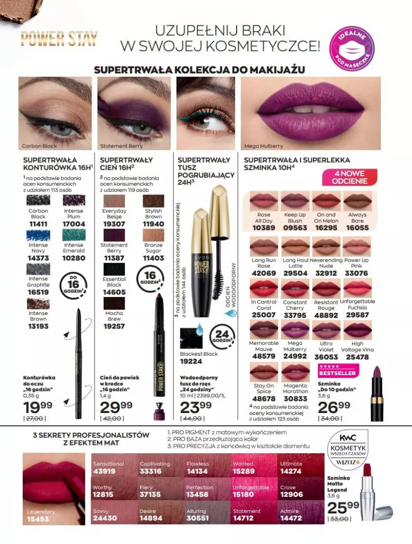 Gazetka promocyjna Avon - Katalog Avon 7/2021 kampania lipiec - ważna 01.07 do 31.07.2021 - strona 54 - produkty: Always, Cień, Control, Gra, Inka, Klej, Konturówka do oczu, Kret, Lack, Melon, Por, Szminka, Tusz