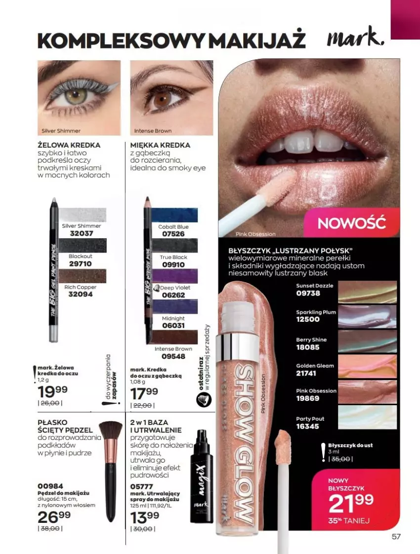 Gazetka promocyjna Avon - Katalog Avon 7/2021 kampania lipiec - ważna 01.07 do 31.07.2021 - strona 57 - produkty: Kredka, Lack, Makijaż, Podkład, SESSIO