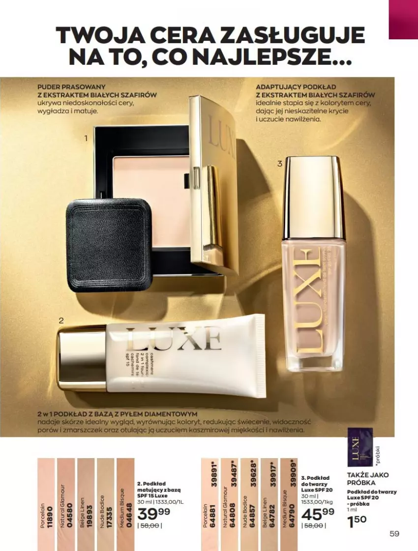 Gazetka promocyjna Avon - Katalog Avon 7/2021 kampania lipiec - ważna 01.07 do 31.07.2021 - strona 59 - produkty: Podkład, Por, Puder