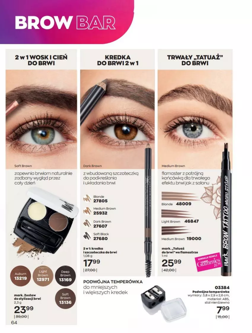 Gazetka promocyjna Avon - Katalog Avon 7/2021 kampania lipiec - ważna 01.07 do 31.07.2021 - strona 64 - produkty: Cień, Kredka, Lack, Szczoteczka