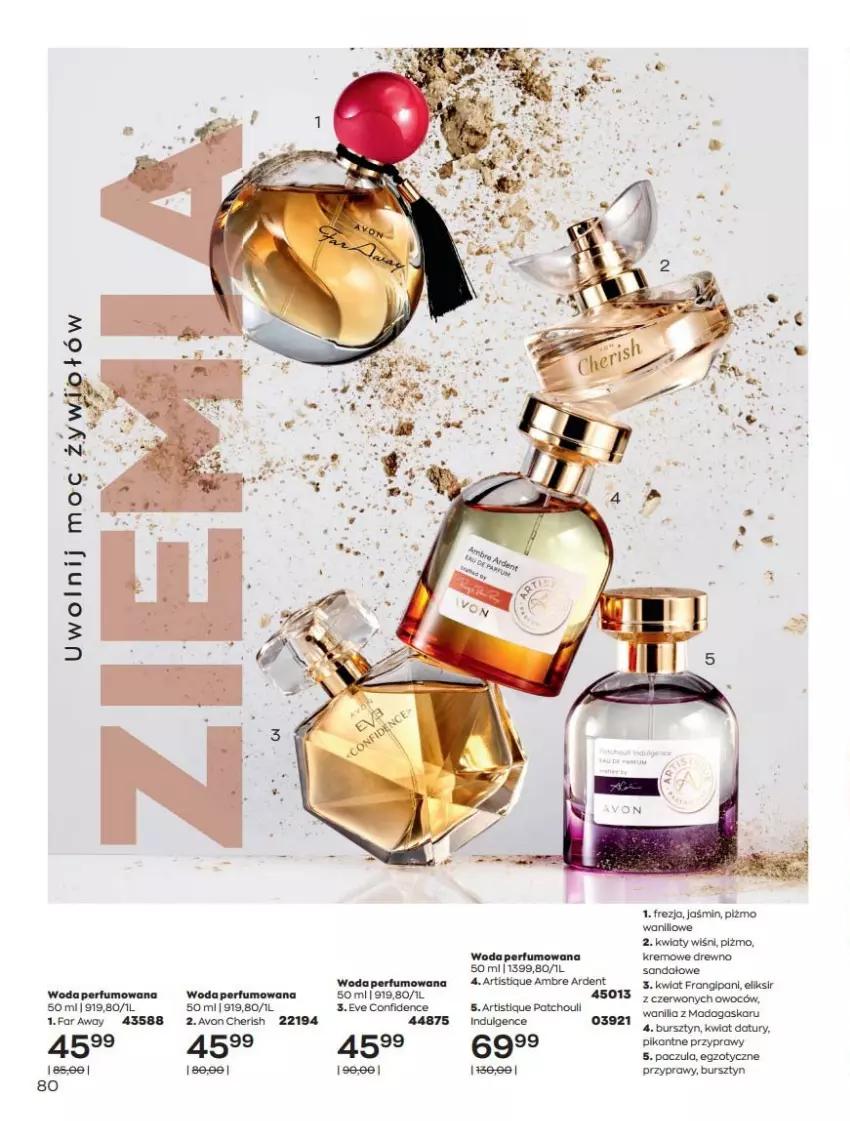 Gazetka promocyjna Avon - Katalog Avon 7/2021 kampania lipiec - ważna 01.07 do 31.07.2021 - strona 80 - produkty: Bursztyn, LG, Perfum, Przyprawy, Woda, Woda perfumowana