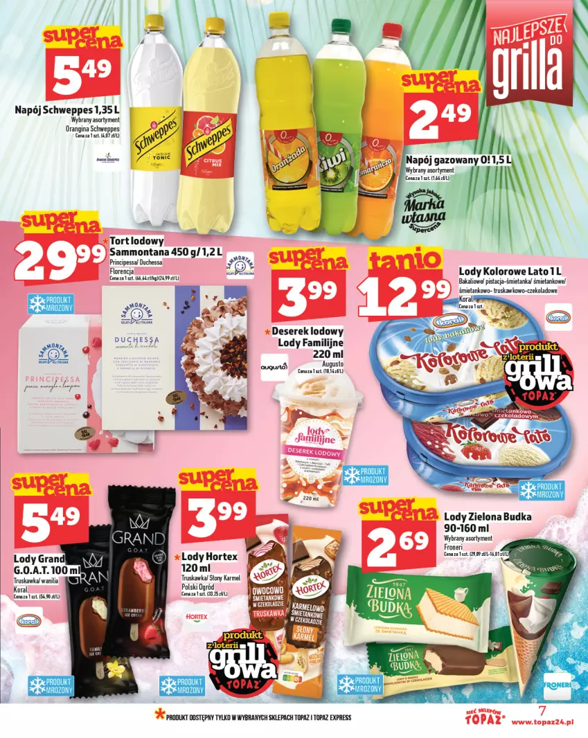 Gazetka promocyjna Topaz - Gazetka - ważna 15.05 do 21.05.2025 - strona 7 - produkty: Deser, Fa, Gin, Gra, Hortex, Lody, Napój, Ogród, Schweppes, Ser, Serek, Top, Zielona Budka