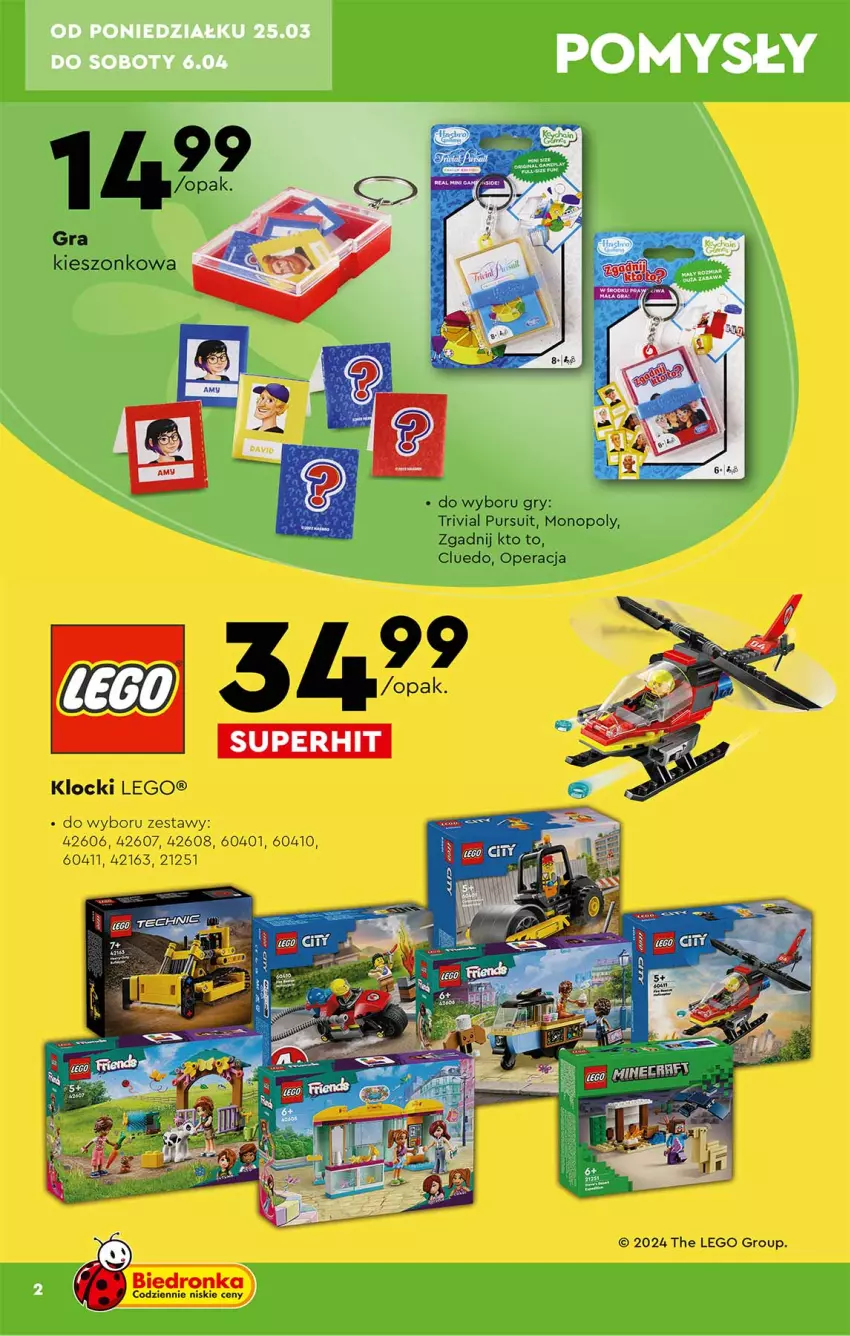Gazetka promocyjna Biedronka - Wielkanoc - ważna 25.03 do 07.04.2024 - strona 2 - produkty: Klocki, LEGO