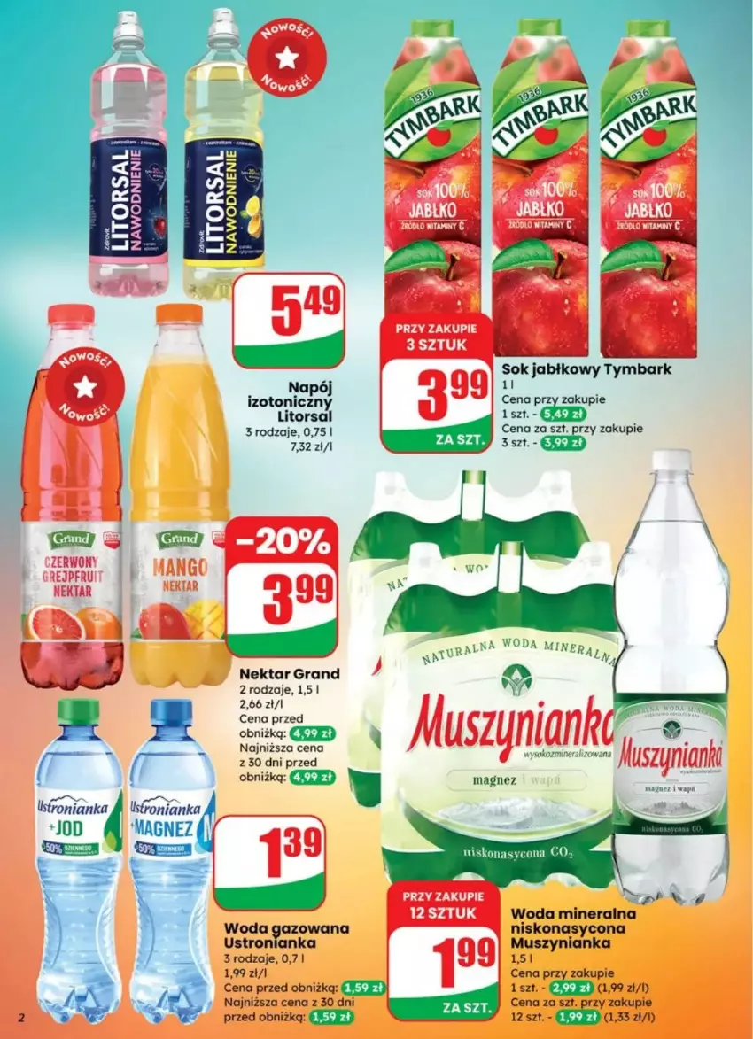 Gazetka promocyjna Dino - ważna 23.07 do 29.07.2025 - strona 12 - produkty: Gra, Magnez, Mus, Muszynianka, Napój, Nektar, Sok, Sok jabłkowy, Woda, Woda gazowana, Woda mineralna