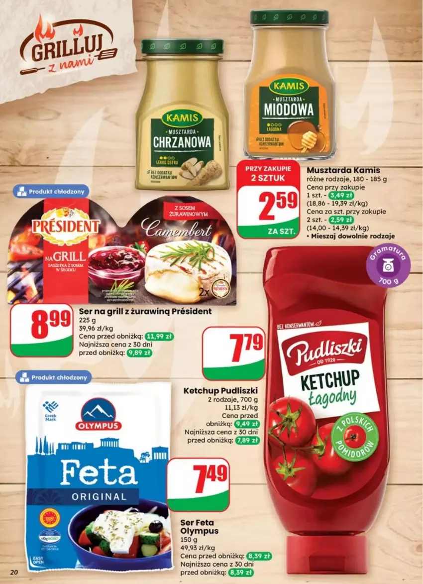 Gazetka promocyjna Dino - ważna 23.07 do 29.07.2025 - strona 13 - produkty: Chrzan, Feta, Gin, Gres, Kamis, Ketchup, Mus, Musztarda, Pudliszki, Ser