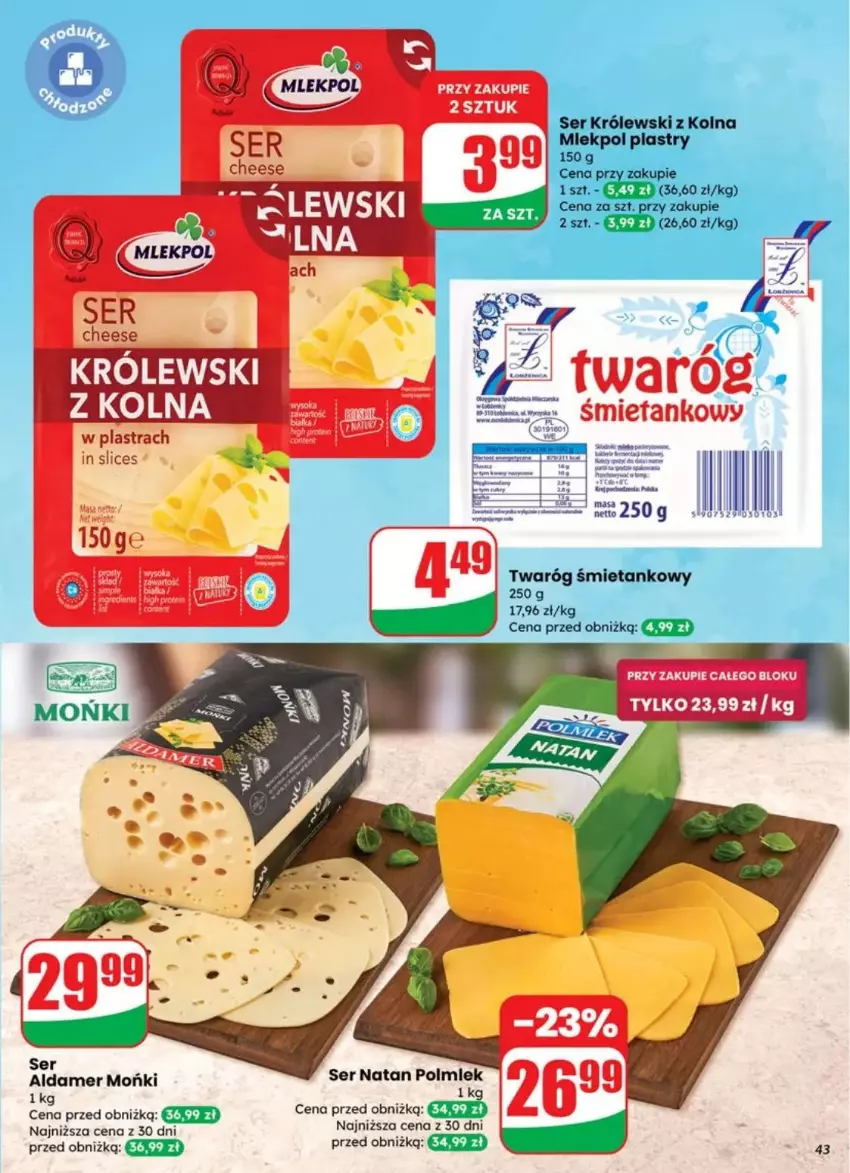 Gazetka promocyjna Dino - ważna 23.07 do 29.07.2025 - strona 38 - produkty: Królewski, LG, Polmiek, Ser, Twaróg, Twaróg śmietankowy
