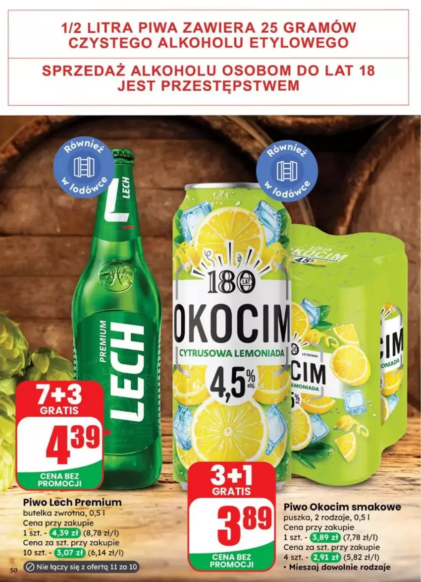 Gazetka promocyjna Dino - ważna 23.07 do 29.07.2025 - strona 46 - produkty: Koc, Lech Premium, Lemoniada, Okocim, Piwo
