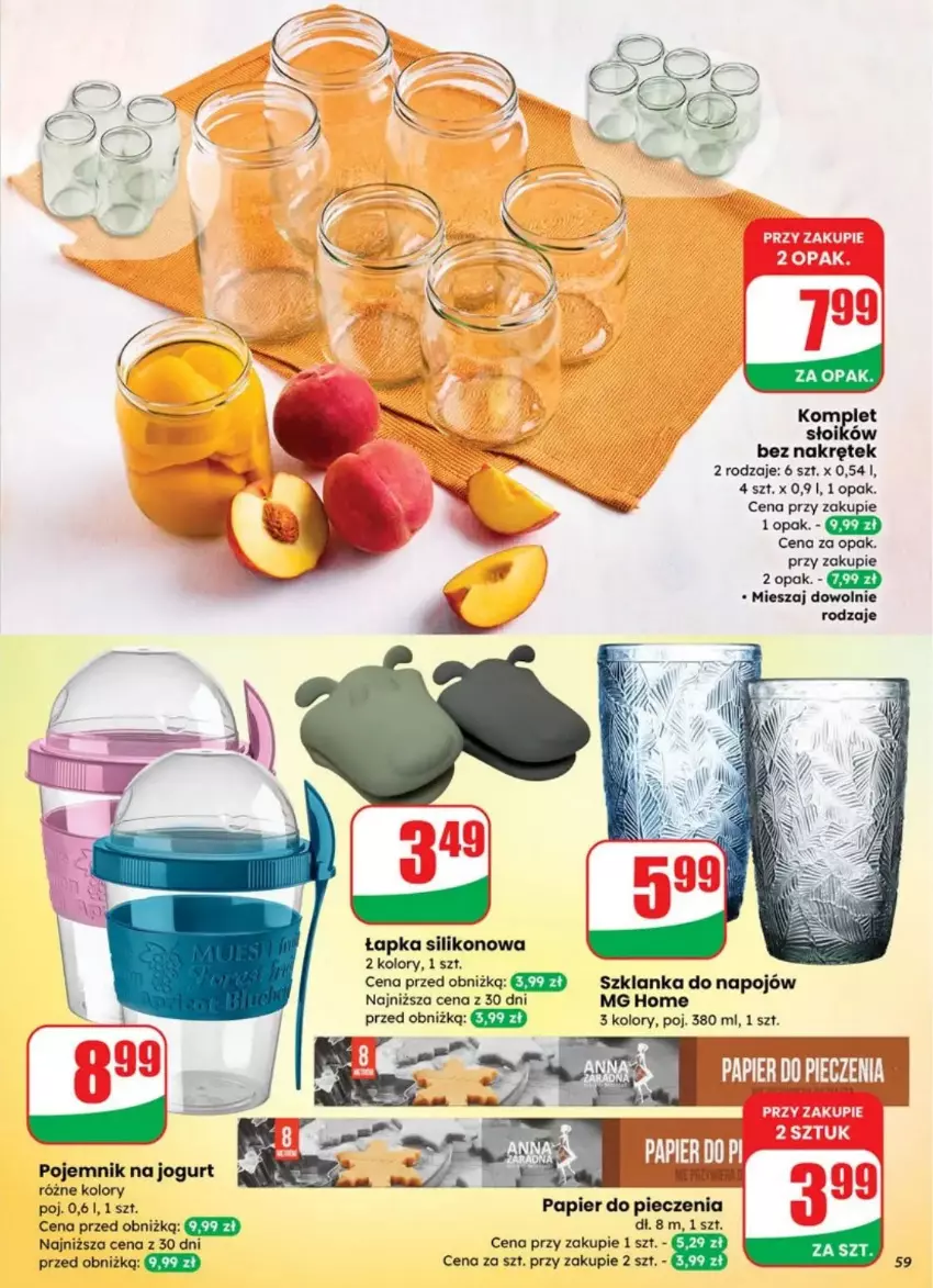Gazetka promocyjna Dino - ważna 23.07 do 29.07.2025 - strona 55 - produkty: Jogurt, Papier, Papier do pieczenia, Piec, Pojemnik, Szklanka