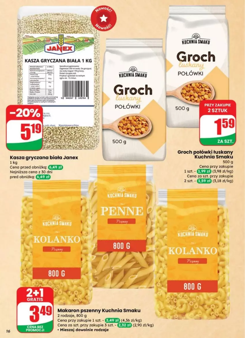 Gazetka promocyjna Dino - ważna 23.07 do 29.07.2025 - strona 8 - produkty: Fa, Groch, Gry, Kasza, Kasza gryczana, Kuchnia, Makaron