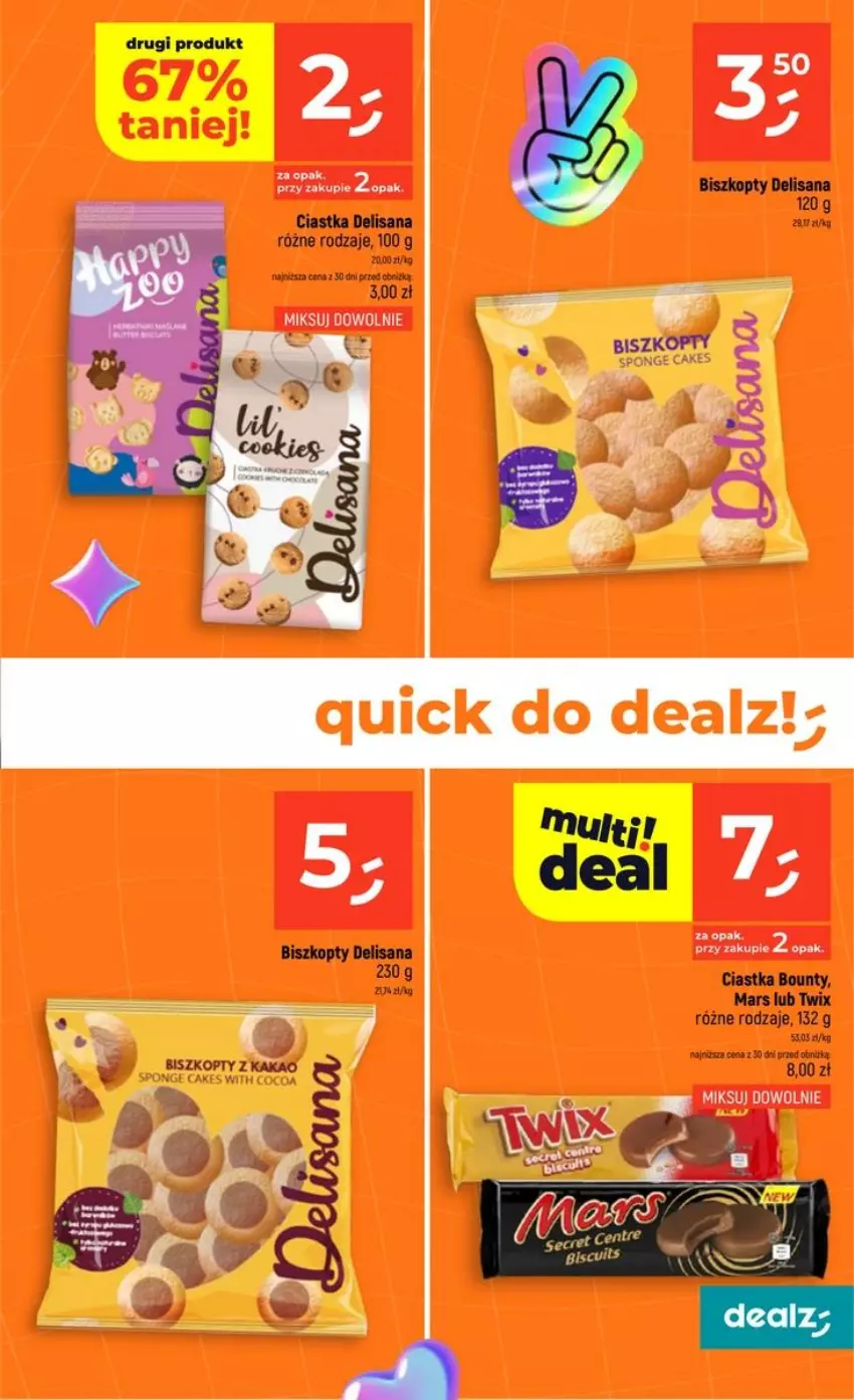 Gazetka promocyjna Dealz - NOWA GAZETKA - ważna 13.08 do 19.08.2026 - strona 15 - produkty: Biszkopty, Bounty, Ciastka, Fa, Isana, Mars, Twix