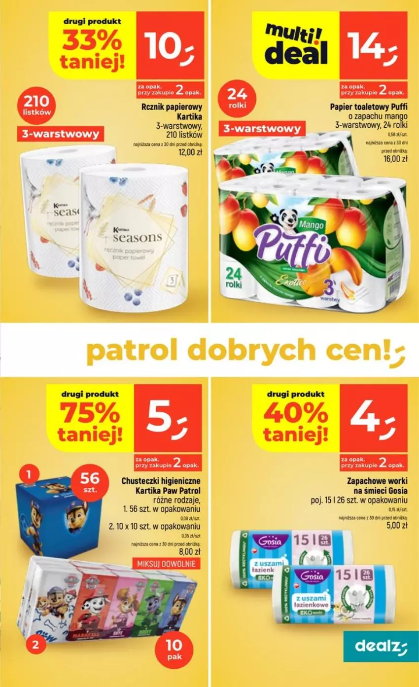 Gazetka promocyjna Dealz - NOWA GAZETKA - ważna 13.08 do 19.08.2026 - strona 33 - produkty: Chusteczki, Mango, Papier, Papier toaletowy, Puf, Rolki