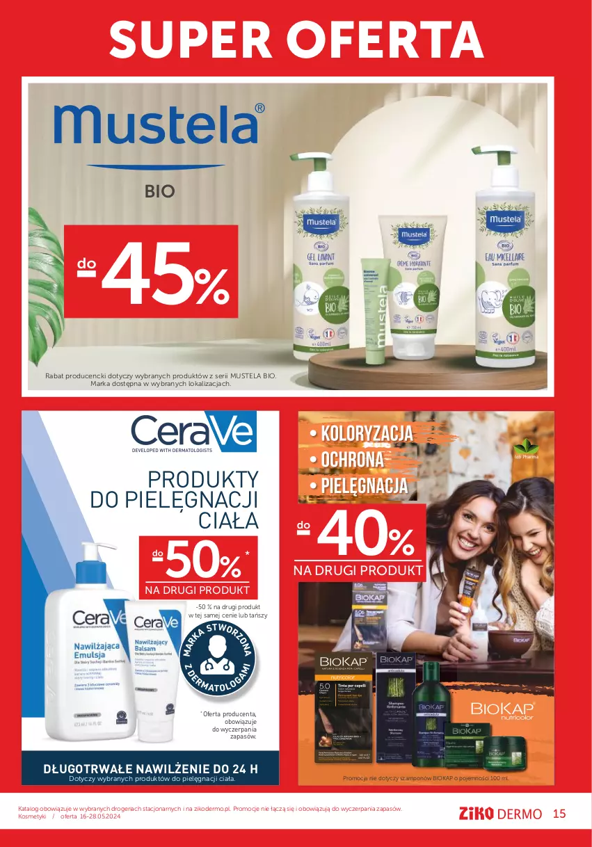 Gazetka promocyjna Ziko - Gazetka Ziko Dermo - ważna 16.05 do 28.05.2024 - strona 15 - produkty: Biokap, Mus, Mustela, Okap, Ser, Szampon