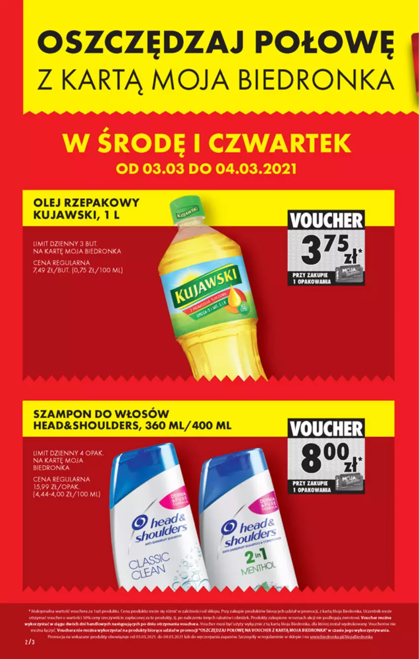 Gazetka promocyjna Biedronka - W tym tygodniu PL - ważna 04.03 do 10.03.2021 - strona 2 - produkty: Kujawski, Olej, Olej rzepakowy, Por, Rama, Szampon