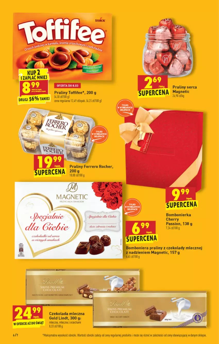 Gazetka promocyjna Biedronka - W tym tygodniu PL - ważna 04.03 do 10.03.2021 - strona 6 - produkty: Czekolada, Czekolada mleczna, Ferrero, Ferrero Rocher, Lindt, Praliny, Ser, Toffifee