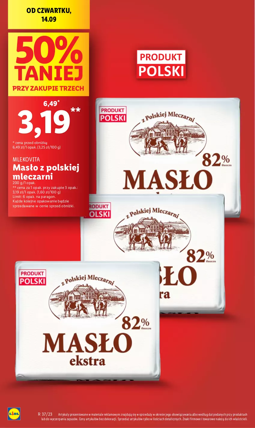 Gazetka promocyjna Lidl - GAZETKA - ważna 14.09 do 16.09.2023 - strona 2 - produkty: Masło, Mleko, Mlekovita, Olej