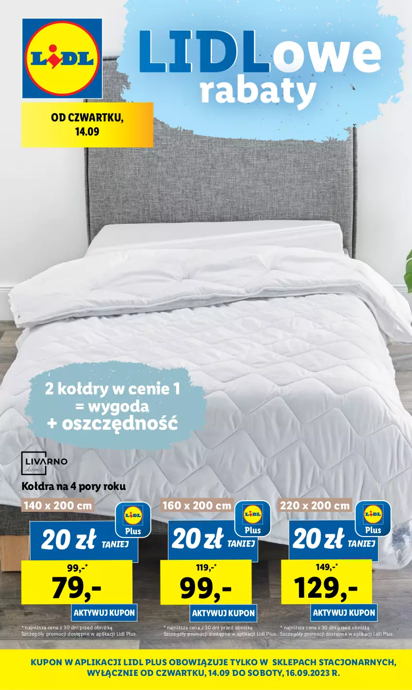 Gazetka promocyjna Lidl - GAZETKA - ważna 14.09 do 16.09.2023 - strona 44 - produkty: Kołdra, Por