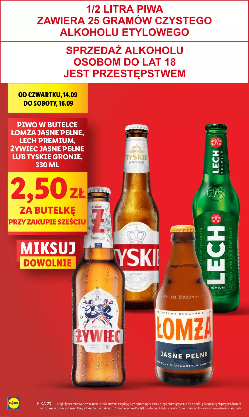 Gazetka promocyjna Lidl - GAZETKA - ważna 14.09 do 16.09.2023 - strona 8 - produkty: Lech Premium, Piwo, Tyskie