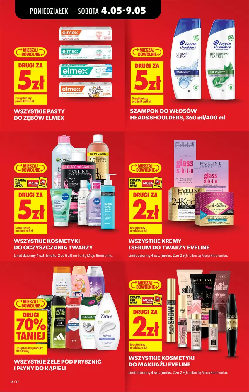 Gazetka promocyjna Biedronka - Od Poniedziałku - ważna 04.05 do 09.05.2026 - strona 16 - produkty: Elmex, Eveline, Makijaż, Rum, Ser, Serum, Serum do twarzy, Szampon