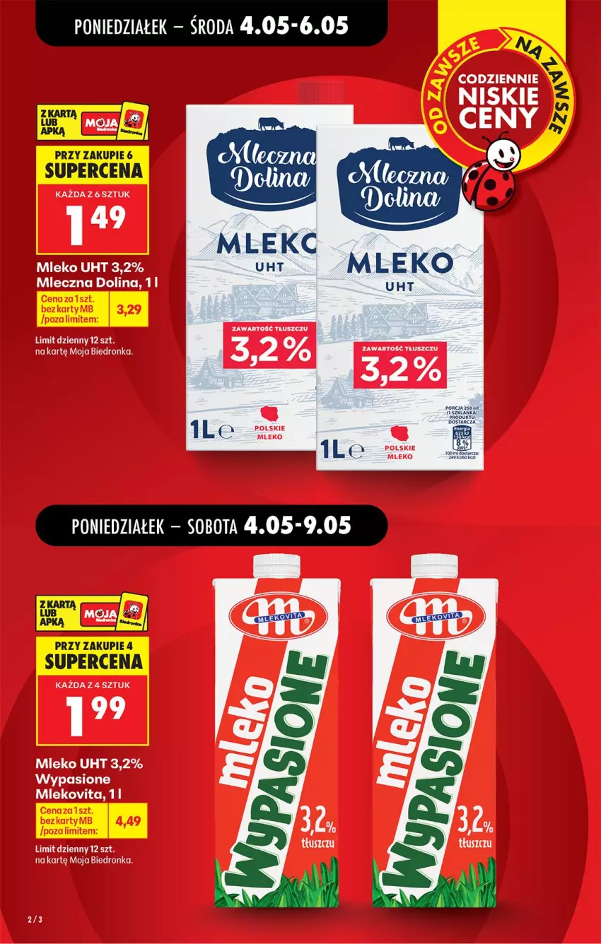 Gazetka promocyjna Biedronka - Od Poniedziałku - ważna 04.05 do 09.05.2026 - strona 2 - produkty: Mleko, Mlekovita